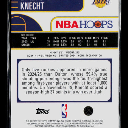 2026 Topps NBA Hoops Dalton Knecht #260 /299