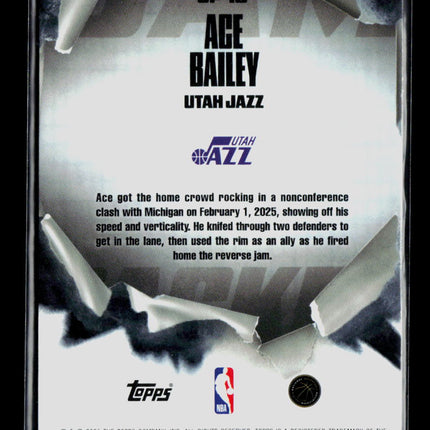 2026 Topps NBA Hoops Jam Packed Ace Bailey #JP-13 RC