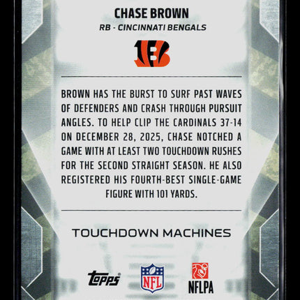 2026 Topps Touchdown Machines Chase Brown #TM-6