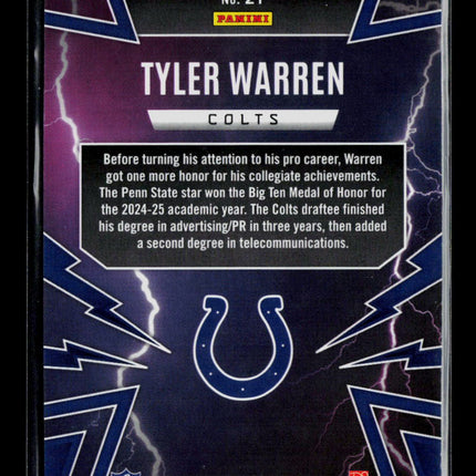 2025 Panini Phoenix Football Tyler Warren #21 RC