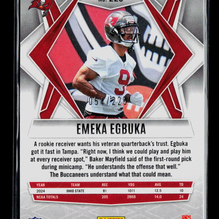 2025 Panini Phoenix Football Emeka Egbuka #225 Green RC/225