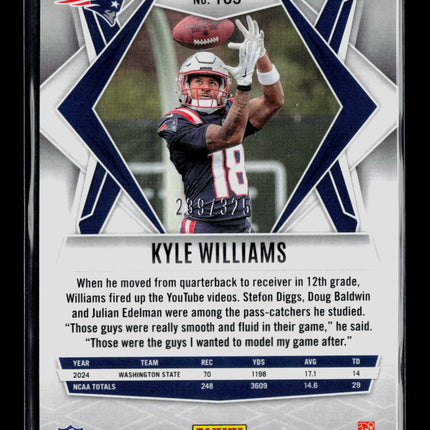 2025 Panini Phoenix Football Kyle Williams #163 RC 239/325