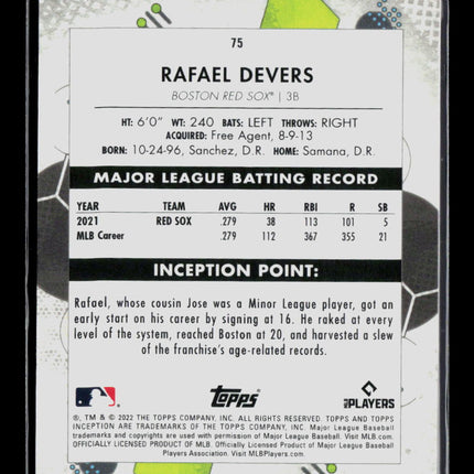 2022 Topps Inception Rafael Devers #75 Orange 44 / 50