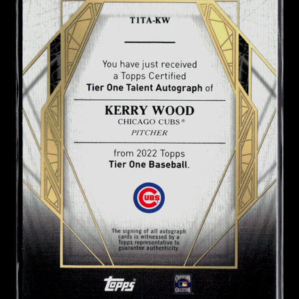 2022 Topps Tier One Kerry Wood #T1TA-KW 051/299 Auto