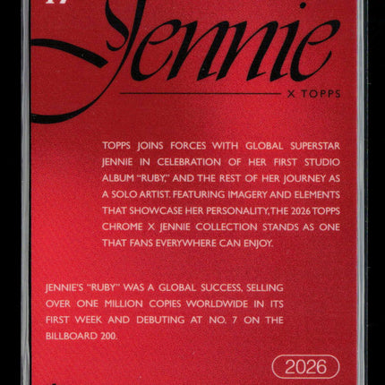 2026 Topps Chrome x Jennie Jennie #17 Refractor
