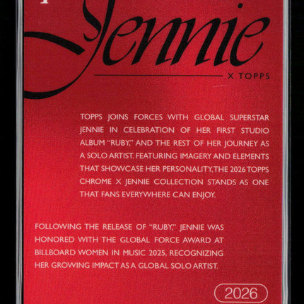 2026 Topps Chrome x Jennie Jennie #4 Refractor