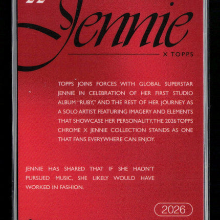 2026 Topps Chrome x Jennie Jennie #22