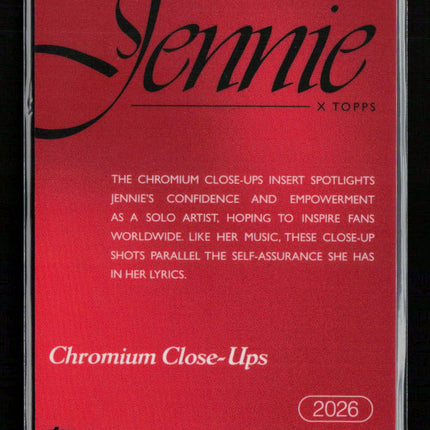 2026 Topps Chrome Jennie Jennie Jennie 149/150 Blue Refractor #CC1
