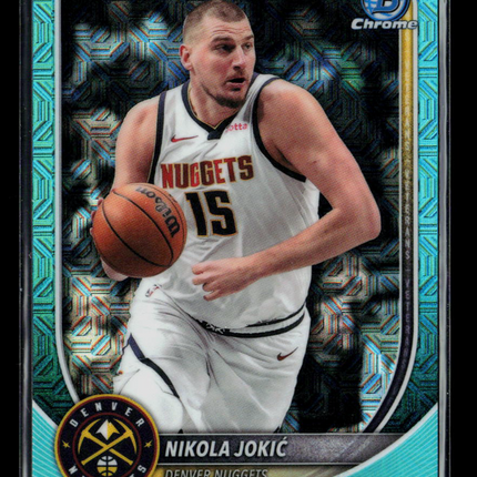 2025 Bowman Chrome Nikola Jokić #BCV-100 Aqua Mojo Refractor 028/125