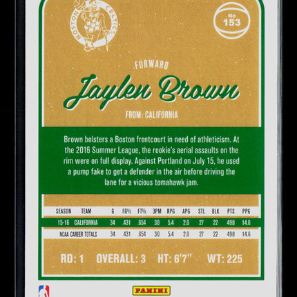 2016 Panini Donruss Basketball Jaylen Brown #153 RC