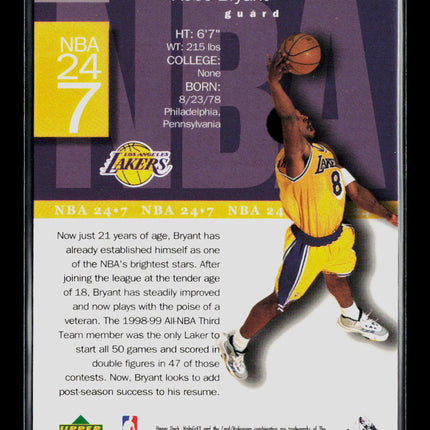 1999 Upper Deck HoloGrFX NBA 24/7 Kobe Bryant #N8