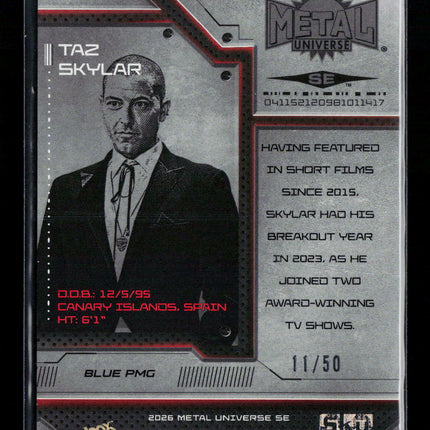 2026 SkyBox Metal Universe SE Taz Skylar PMG Blue 11/50 #16