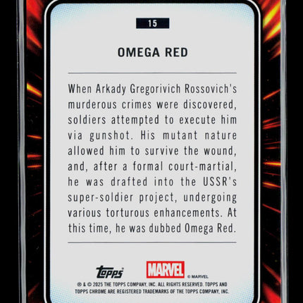 2025 Topps Chrome Sapphire Marvel Omega Red #15