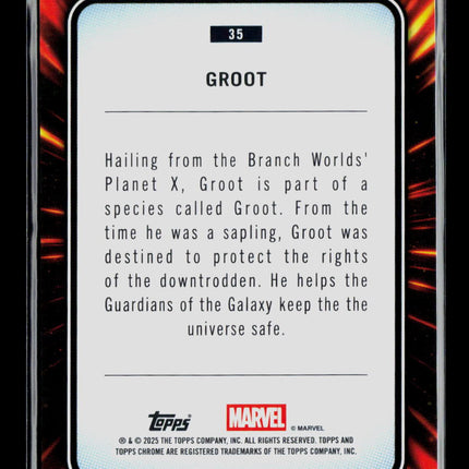 2025 Topps Chrome Sapphire Marvel Groot #35