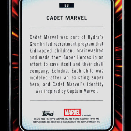 2025 Topps Chrome Sapphire Marvel Cadet Marvel 1st Appearance #88