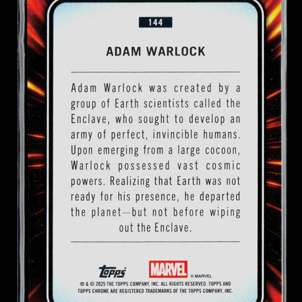 2025 Topps Chrome Sapphire Marvel Adam Warlock #144