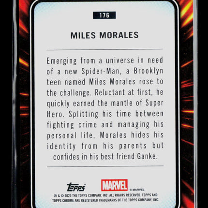 2025 Topps Chrome Marvel Sapphire  Miles Morales Spider-Man #176