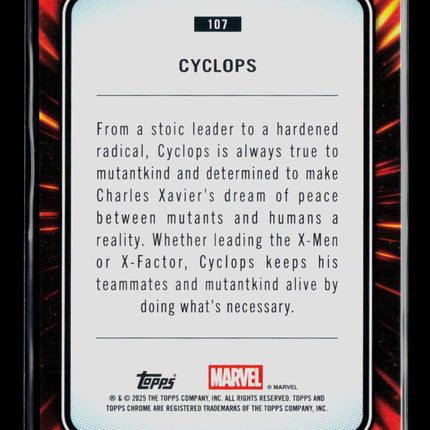 2025 Topps Chrome Marvel Sapphire Cyclops #107