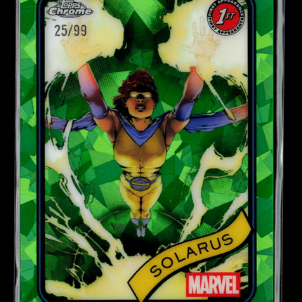 2025 Topps Chrome Marvel Sapphire Green Mallory Gibbs Solarus /99 1st #8