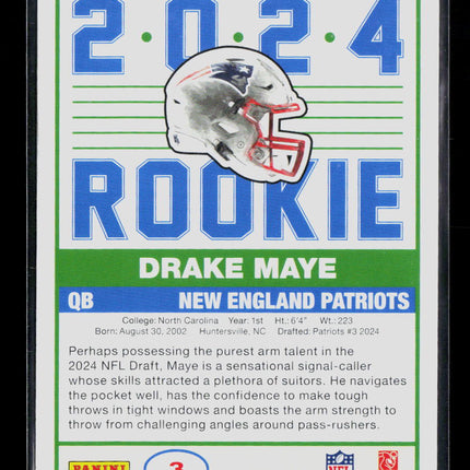 2024 Panini Score Football Drake Maye #3 Rookie