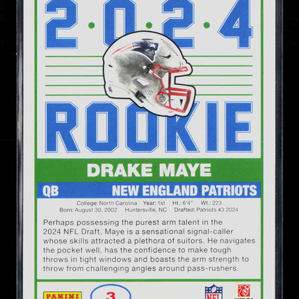 2024 Panini Score Football Drake Maye #3 Red