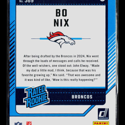2024 Panini Donruss Bo Nix #369