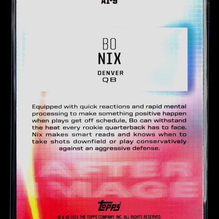 2025 Topps Signature Class Bo Nix #AI-9 RC