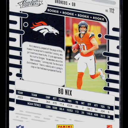 2024 Panini Absolute Football Bo Nix #112 RC