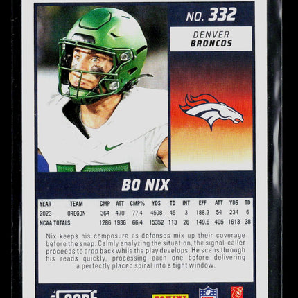 2024 Panini Score Football Bo Nix #332