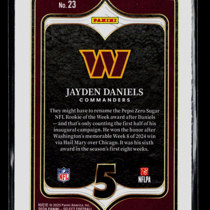 2025 Panini Select Football Jayden Daniels #23 RC