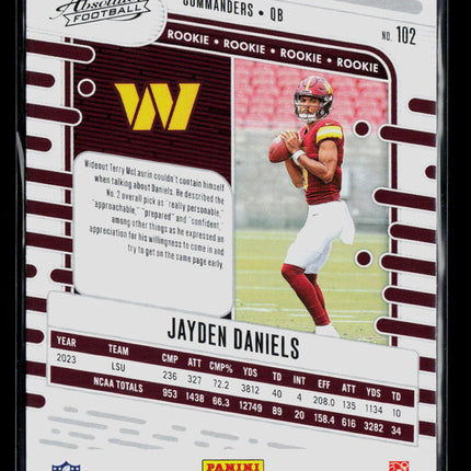 2024 Panini Absolute Football Jayden Daniels #102 RC