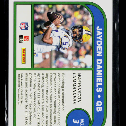 2024 Panini Score Football Jayden Daniels #3 RC