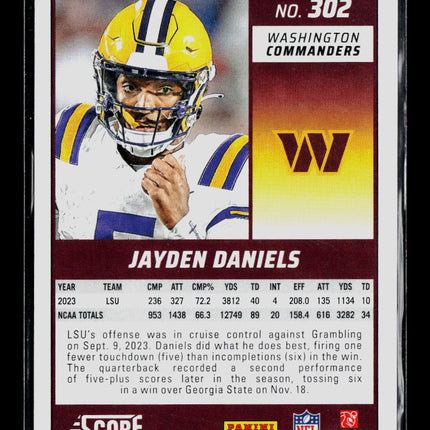 2024 Panini Score Football Jayden Daniels #302 RC