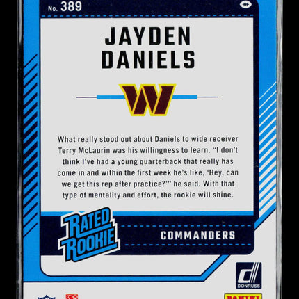 2024 Panini Donruss Jayden Daniels #389 Rookie