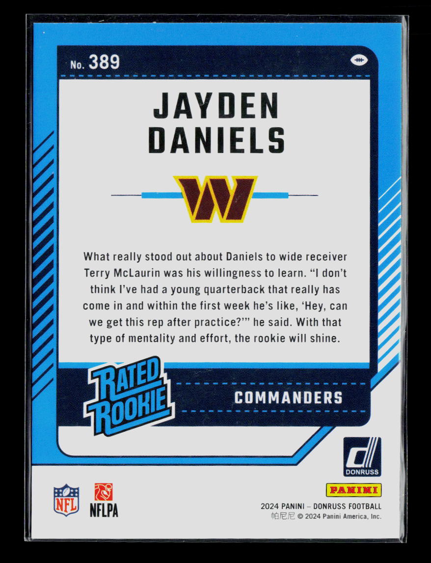 2024 Panini Donruss Jayden Daniels #389 – SV Sports & Trading Cards