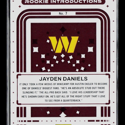 2024 Panini Photogenic Football Jayden Daniels #7 RC