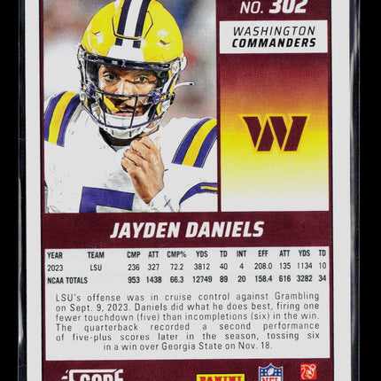 2024 Panini Score Football Jayden Daniels #302 Rookie RC