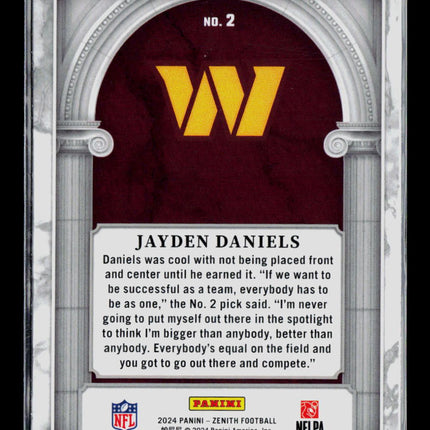 2024 Panini Zenith Jayden Daniels #2 RC