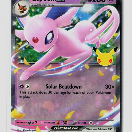 Pokemon 2026 30th Celebration Espeon EX RR #70/128