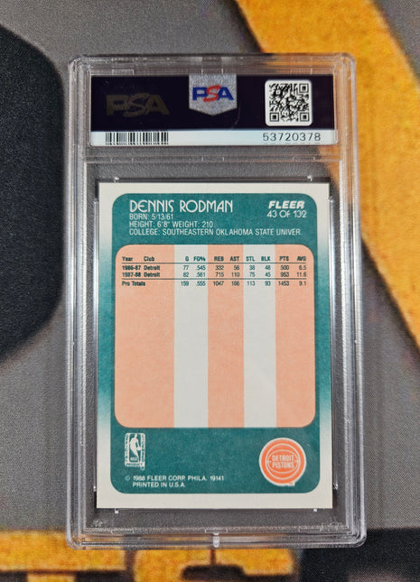 1988 Fleer Dennis Rodman #43 PSA 8