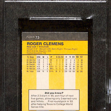 1986 Fleer Mini Roger Clemens #73 PSA 10