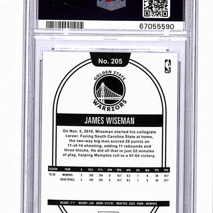 2020 Panini Hoops James Wiseman #205 PSA 10