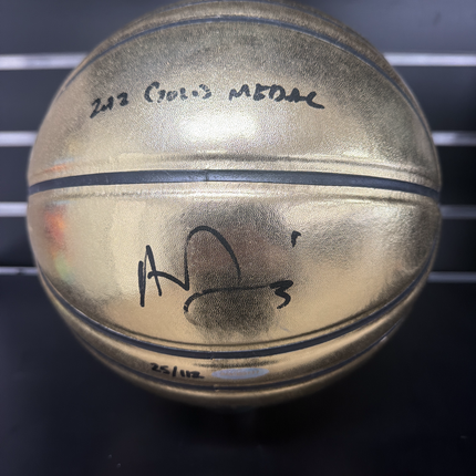 Mem Anthony Davis Los Angeles Lakers Signed Gold Medal Ball /112 Upper Deck