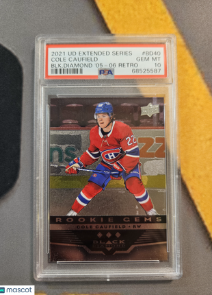 2021 Upper Deck Extended Series Black Diamond 2005-06 Retro Cole Caufield #BD40 PSA 10