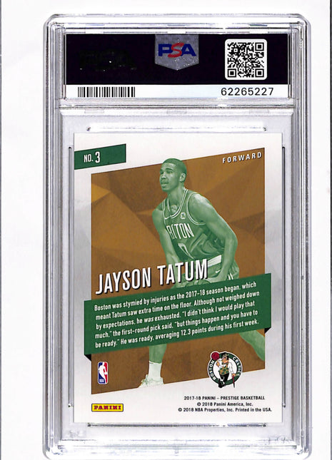 2017 Panini Prestige Micro Etch Rookies Jayson Tatum #3 PSA 10
