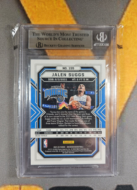 2021-22 Panini Obsidian Electric Etch Yellow Jalen Suggs #155 BGS 8.5
