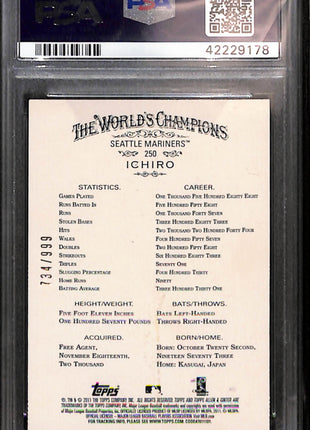 2011 Topps Allen & Ginter Ichiro #250 Glossy PSA 9