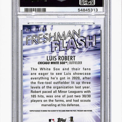 2020 Topps Chrome Freshman Flash Luis Robert #FF5 Green Refractor PSA 10