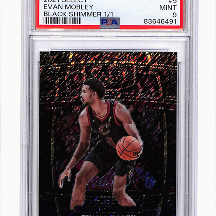 2021 Panini Select Evan Mobley #5 Black Shimmer 1/1 PSA 9