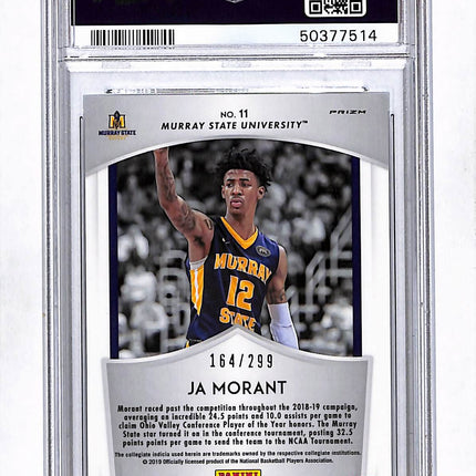 2019 Panini Prizm Draft Picks Ja Morant #11 Blue Wave PSA 10 /299